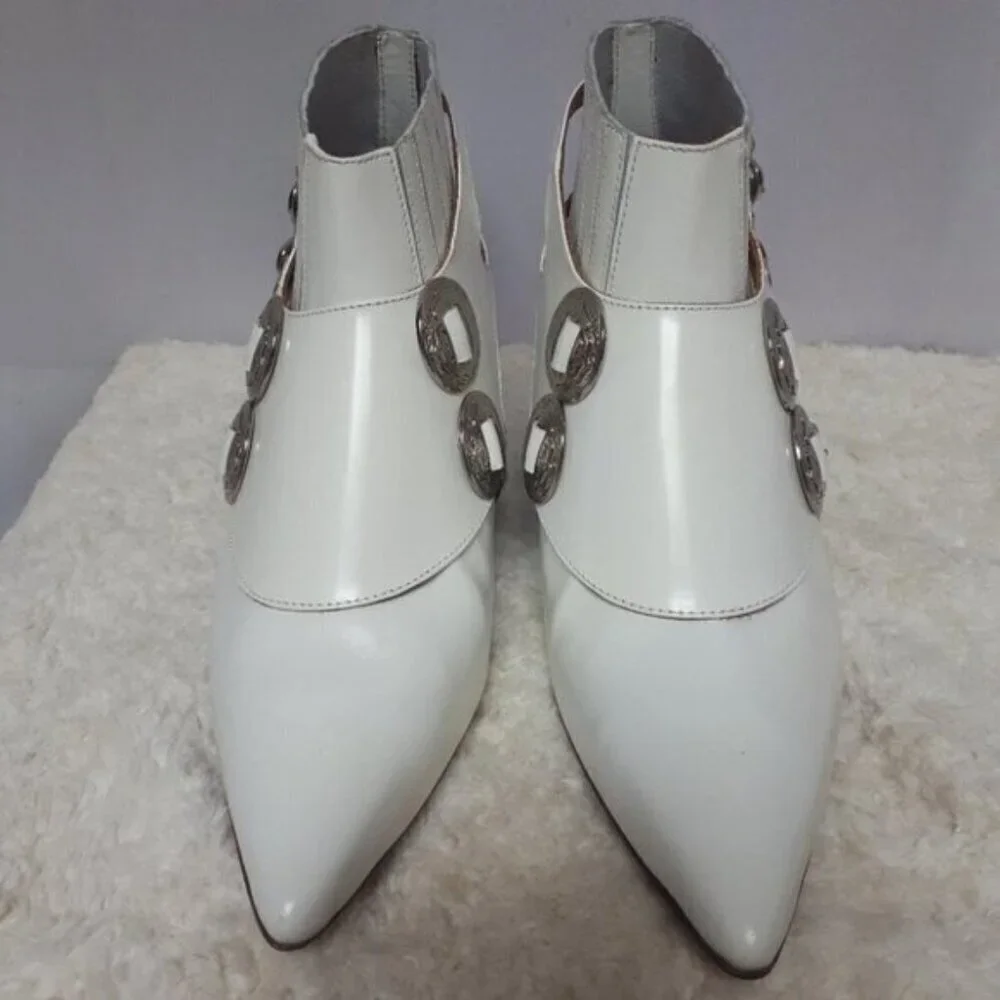 Toga Pulla White Harness Ankle Boots Western 37 - Picture 5 of 16